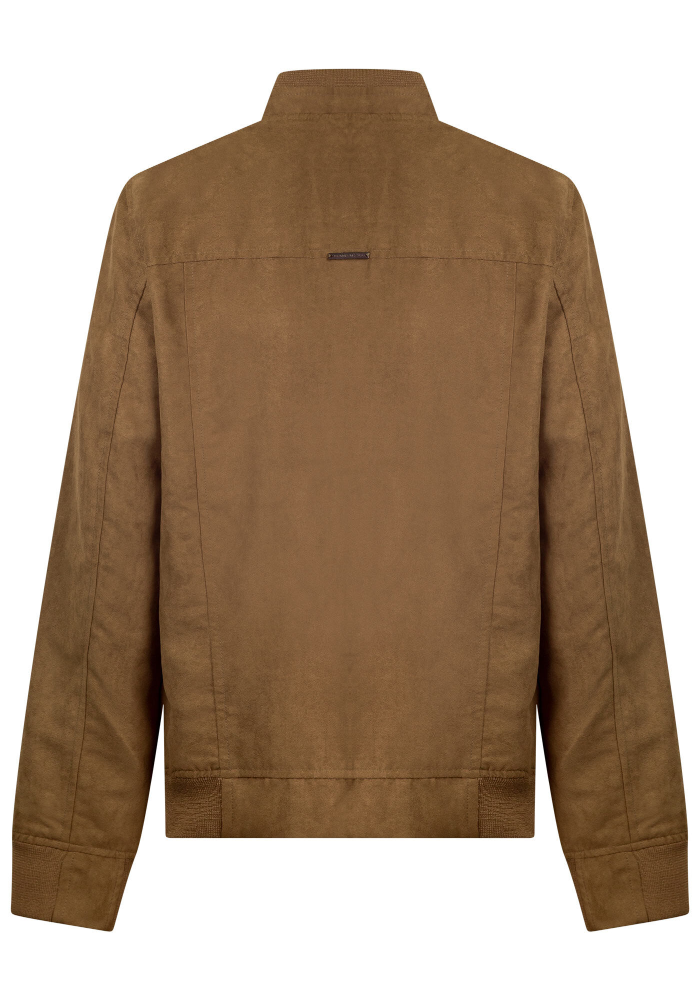 Jaqueta Bomber Masculina Com Punho E Z&iacute;per Em Suede, MARROM TILE, large.