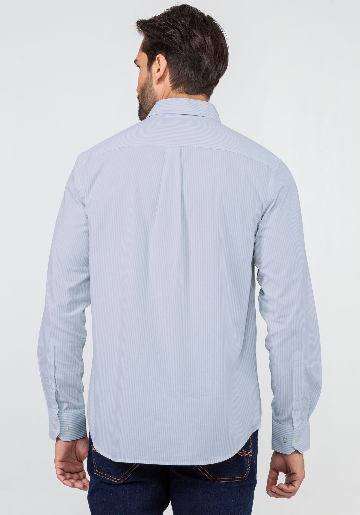 Camisa Comfort Tecido Plano, AZUL CLARO, large.
