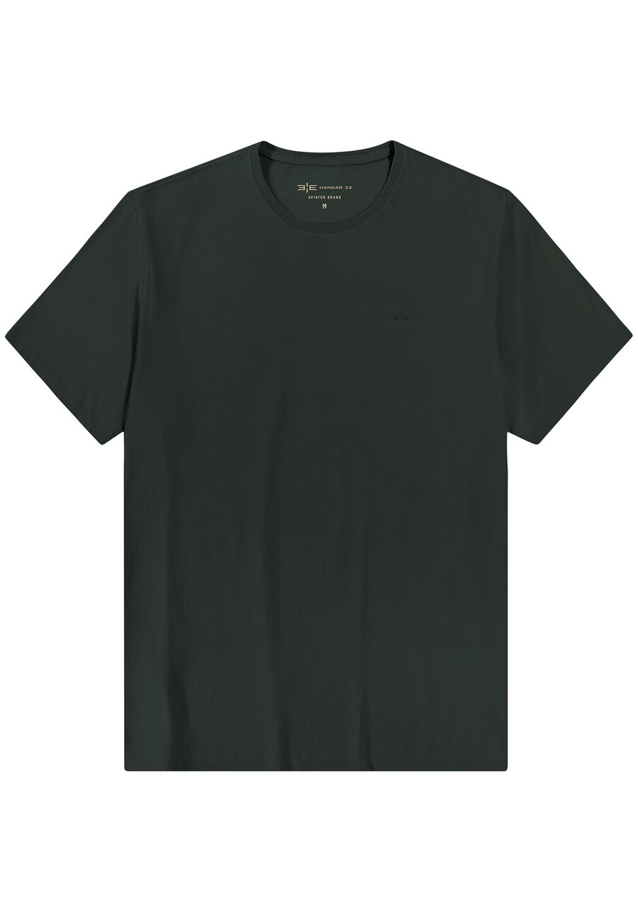 Camiseta Masculina em Malha Clássica Big & Tall, VERDE. Camiseta Masculina em Malha Clássica Big & Tall, VERDE, large.