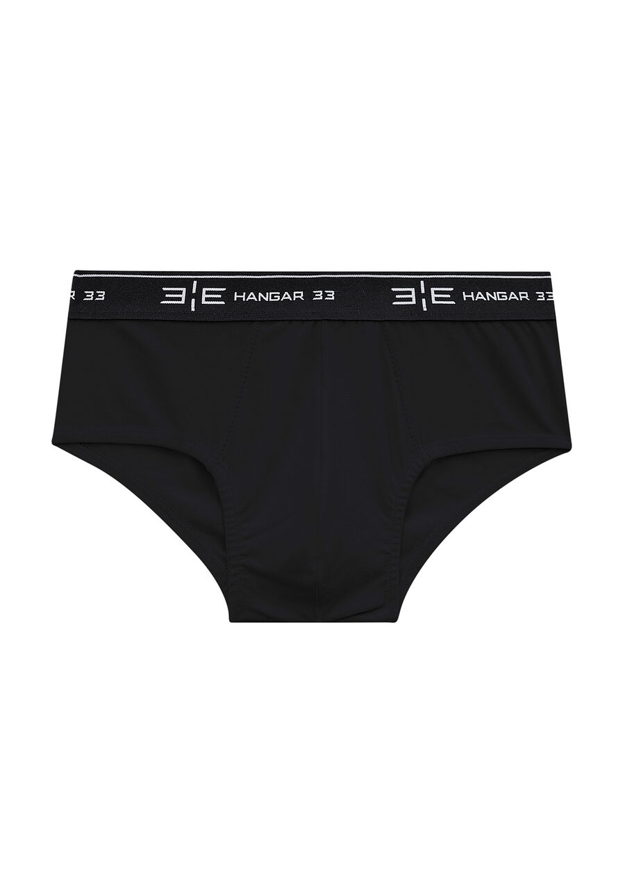 Cueca Slip Em Malha De Algodão Com Elastano, PRETO REATIVO. Cueca Slip Em Malha De Algodão Com Elastano, PRETO REATIVO, large.