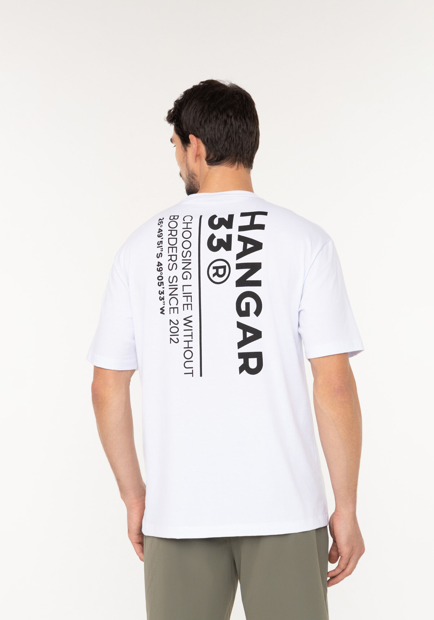 Camiseta Oversized De Mangas Curtas Com Estampa Posterior, BRANCO, large.