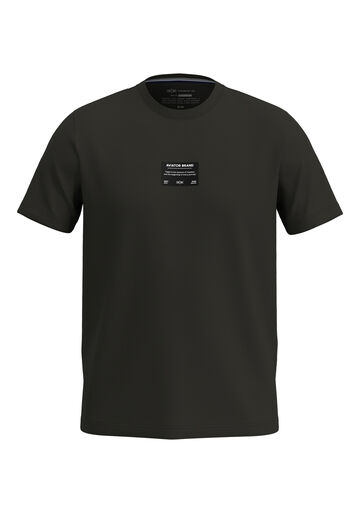 Camiseta Com Estampa Localizada Em Meia Malha Peletizada, PRETO. Camiseta Com Estampa Localizada Em Meia Malha Peletizada, PRETO, large.
