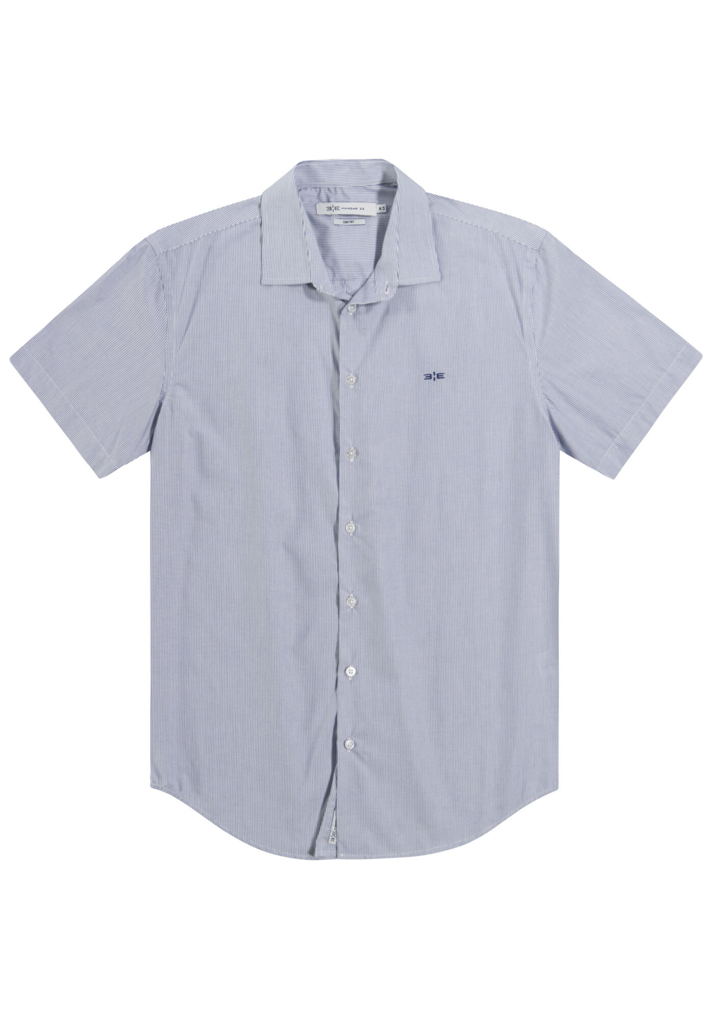 Camisa Manga Curta Masculina Comfort Fio Eg&iacute;pcio, MARINHO INLE, large.