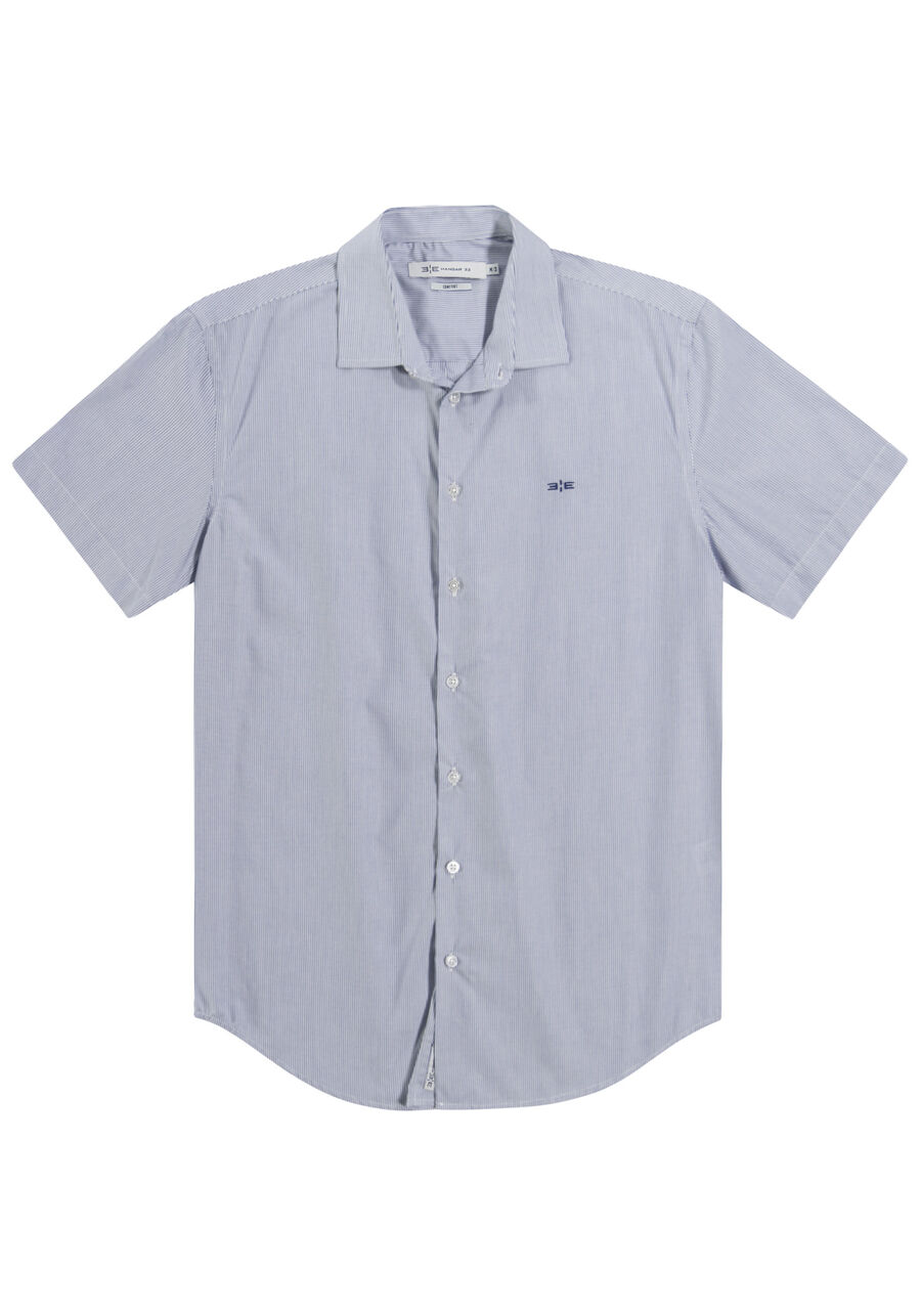 Camisa Manga Curta Masculina Comfort Fio Egípcio, MARINHO INLE. Camisa Manga Curta Masculina Comfort Fio Egípcio, MARINHO INLE, large.