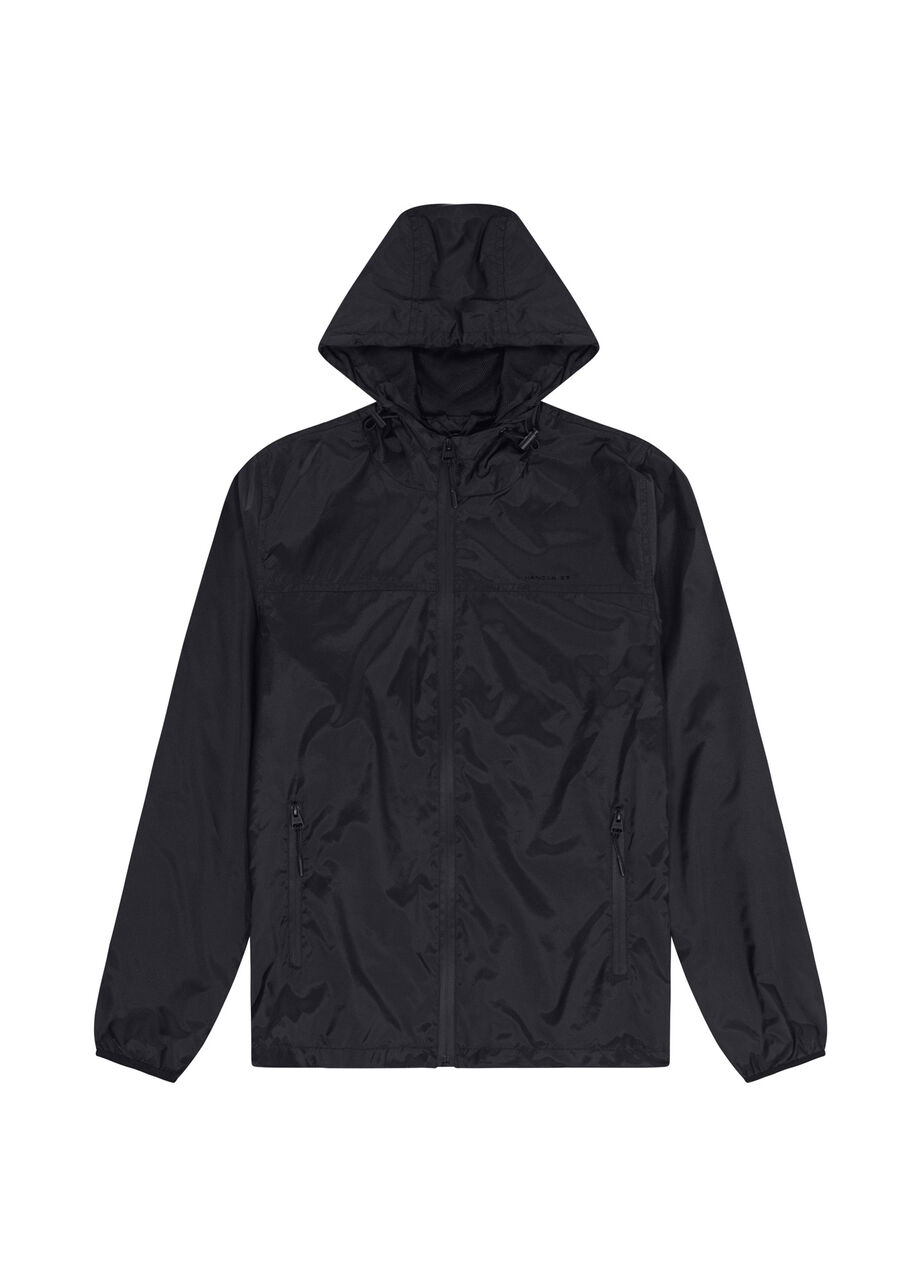 Jaqueta Juvenil Corta Vento com Capuz, PRETO REATIVO. Jaqueta Juvenil Corta Vento com Capuz, PRETO REATIVO, large.