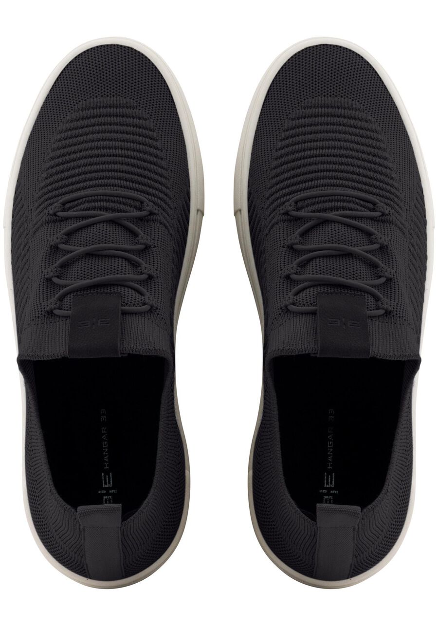 Tênis Masculino Knit com Recortes, PRETO REATIVO. Tênis Masculino Knit com Recortes, PRETO REATIVO, large.