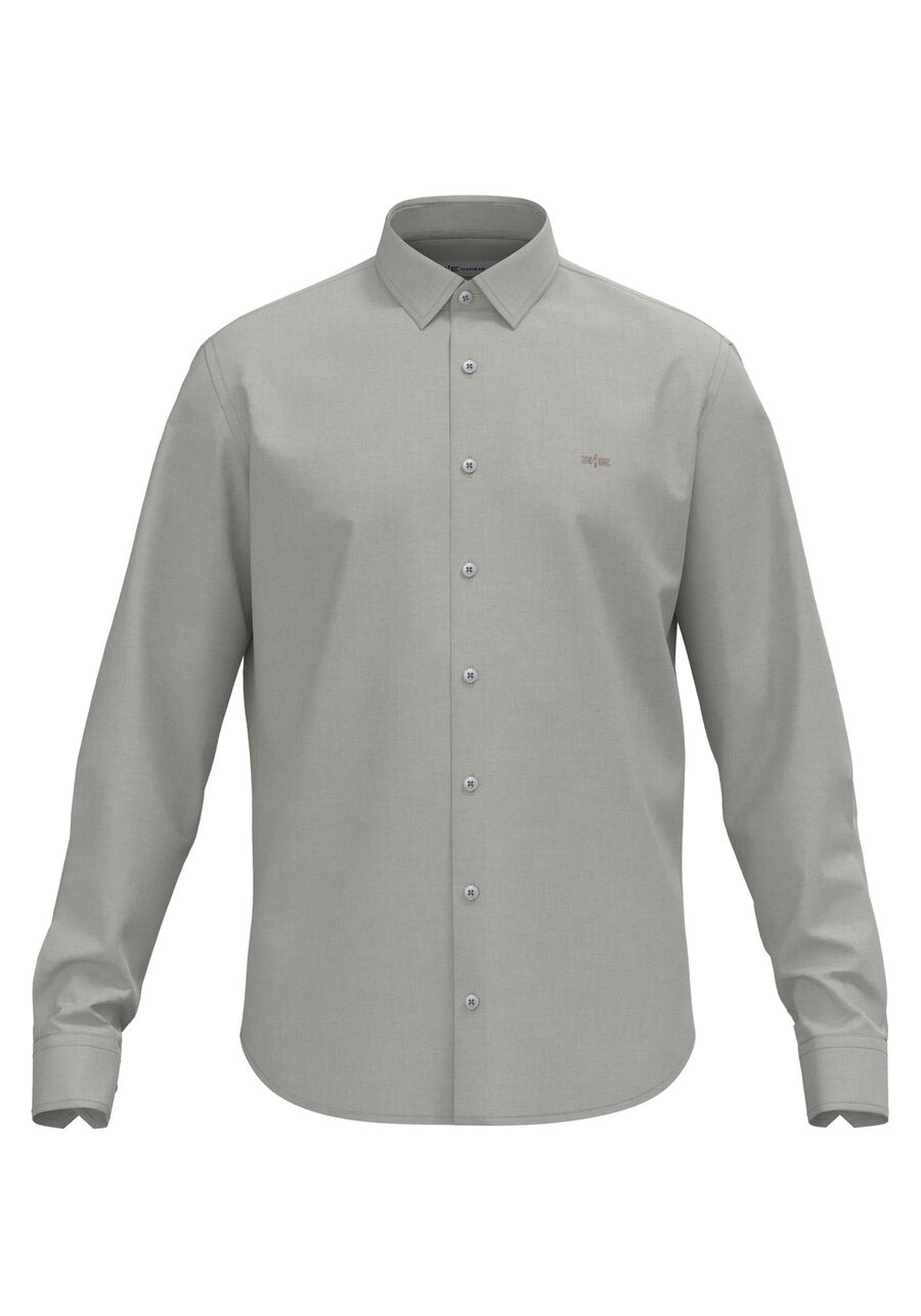 Camisa Slim Fit De Mangas Longas Em Tecido Oxford, BEGE GINGER. Camisa Slim Fit De Mangas Longas Em Tecido Oxford, BEGE GINGER, large.