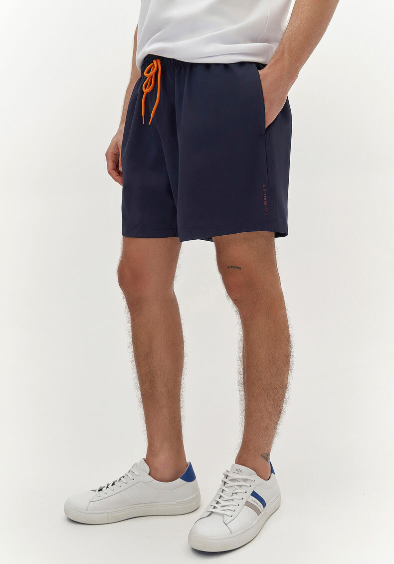 Shorts Com Bolso E Cadar&ccedil;o Regul&aacute;vel Em Tecido Plano, MARINHO ACTION, large.