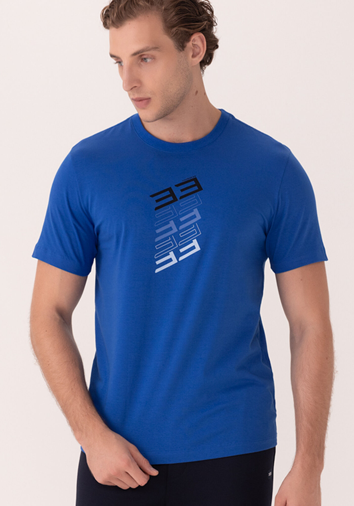 Camiseta Com Estampa Em Malha De Algod&atilde;o Com Elastano, AZUL SPECTRUM, large.