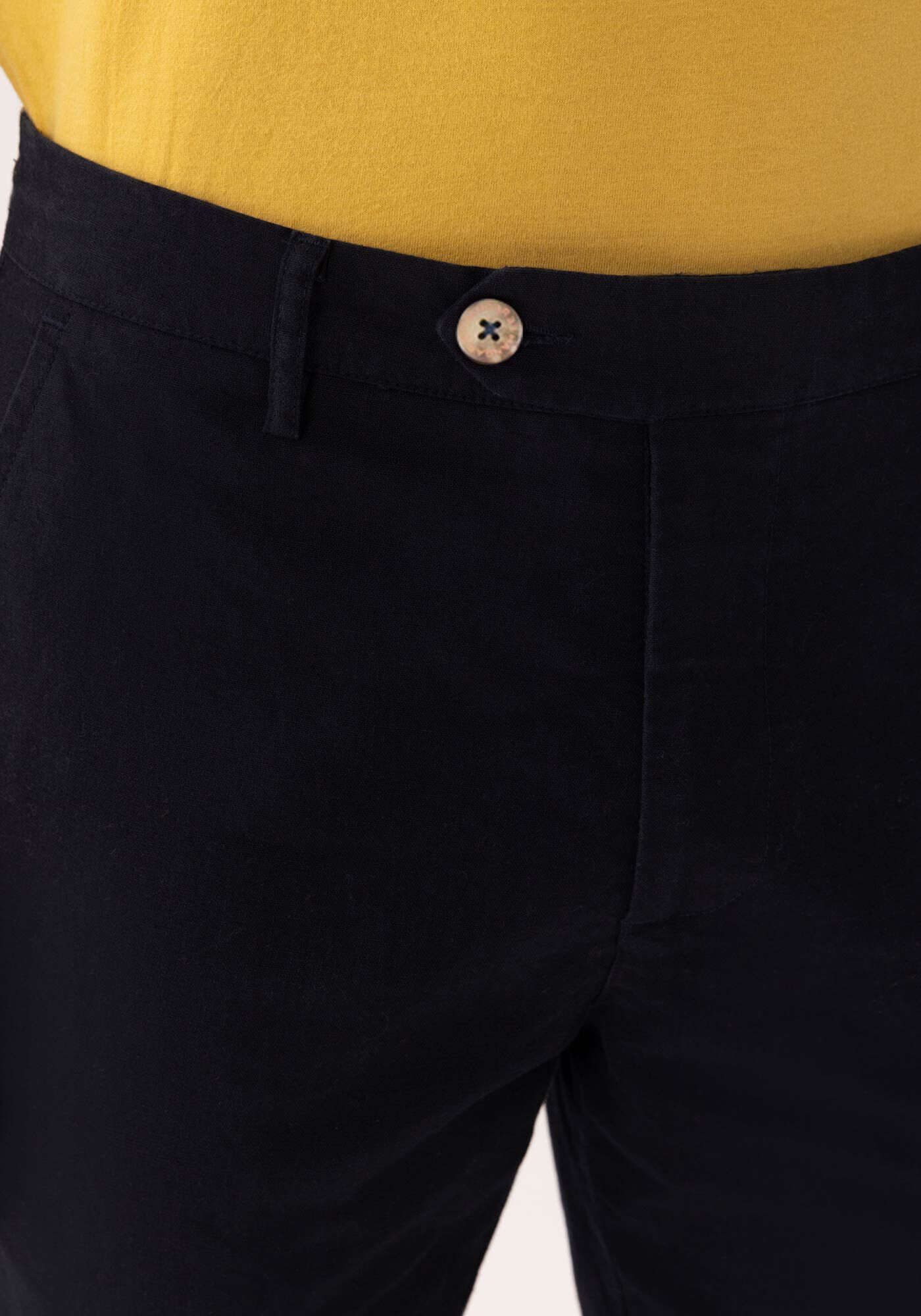 Bermuda Com Bolsos Em Tecido Com Linho, MARINHO IMPERIO, large.