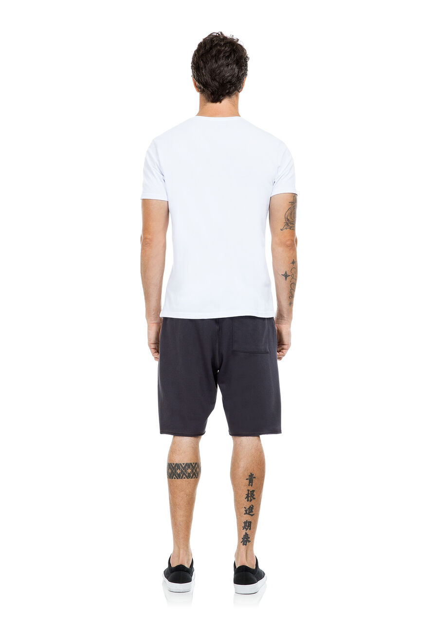 Bermuda Masculina em Moletom com Cadarço, CINZA NOTI. Bermuda Masculina em Moletom com Cadarço, CINZA NOTI, large.