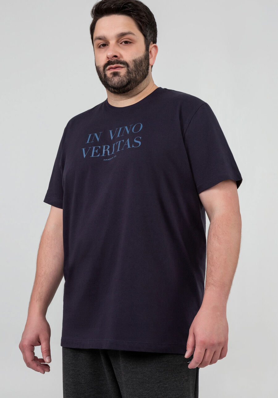 Camiseta Masculina em Malha Estampada Big & Tall, MARINHO IMPERIO, large.
