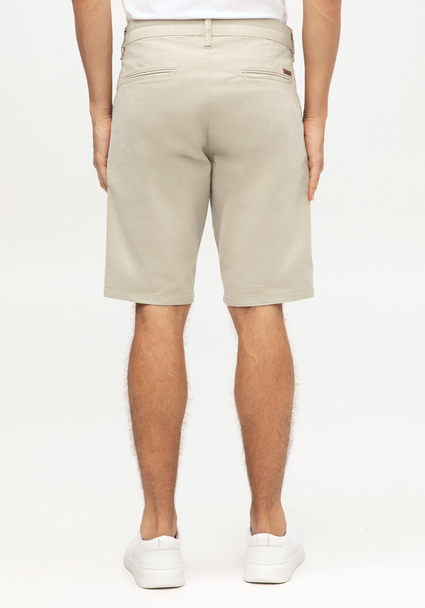 Bermuda Sarja Com Elastano, BEGE GELO, large.