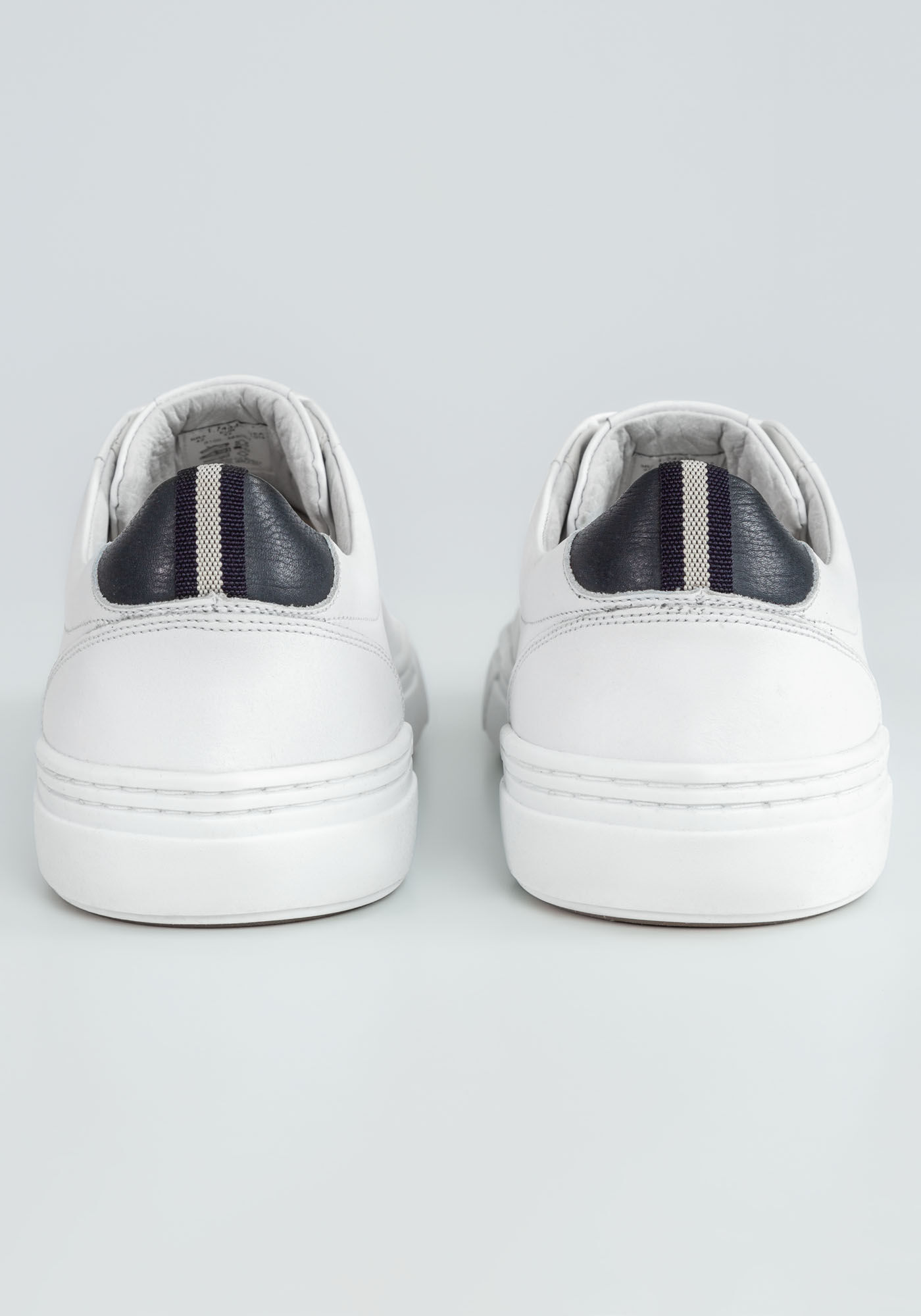 T&ecirc;nis Masculino em Couro Casual, BRANCO, large.