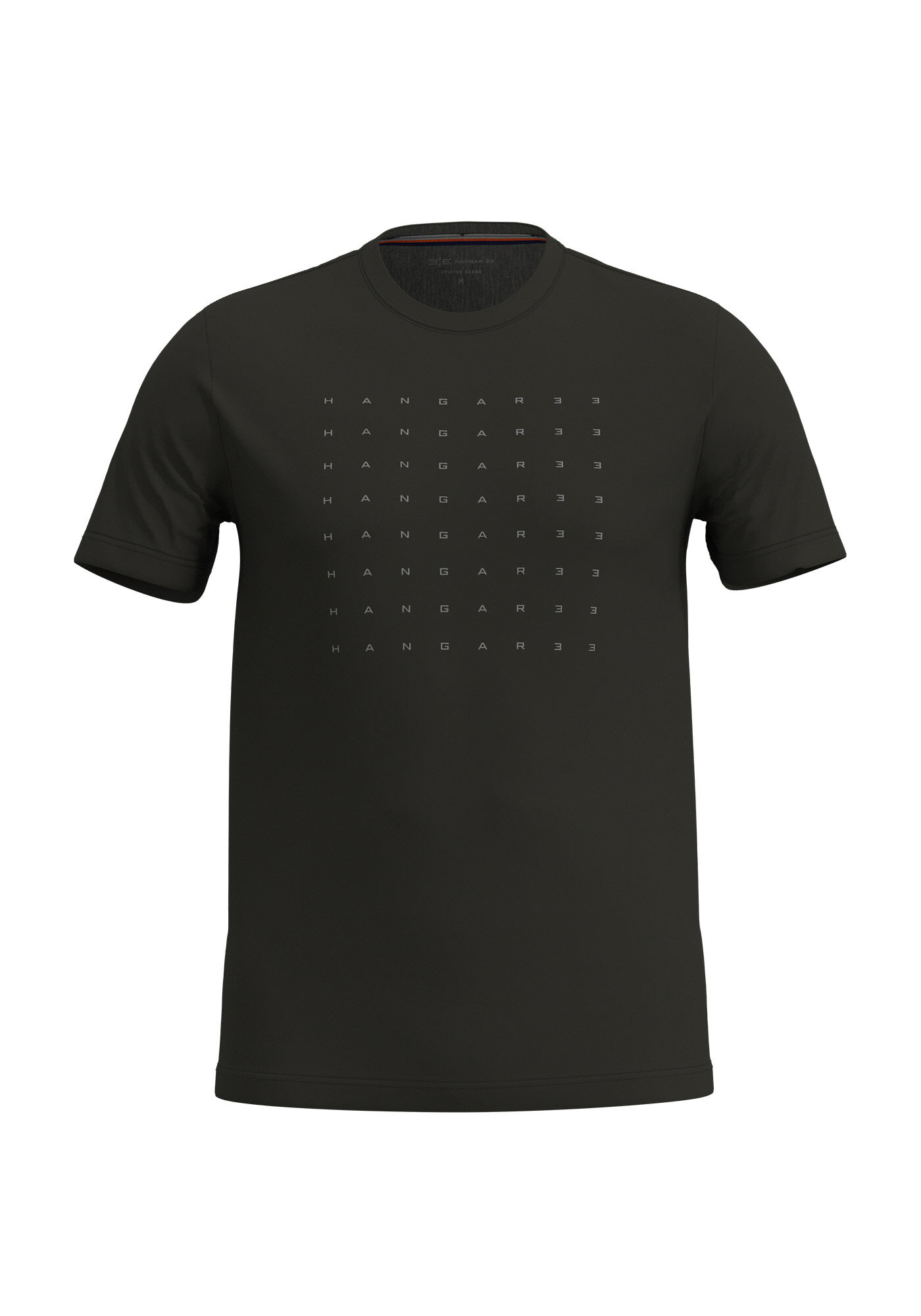 Camiseta De Mangas Curtas Com Estampa Em Malha Com Elastano, PRETO, large.