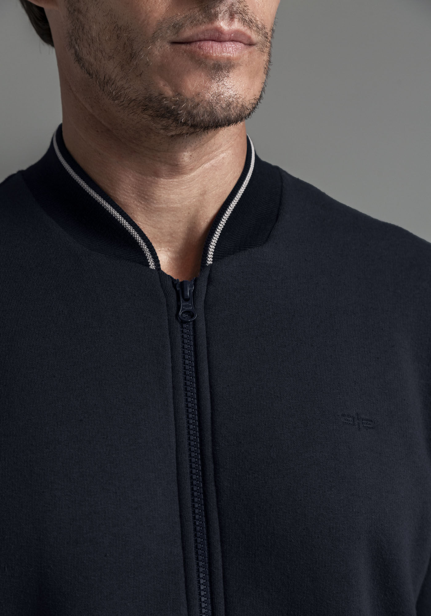 Jaqueta Bomber Masculina em Moletom com Retil&iacute;nea, MARINHO IMPERIO, large.