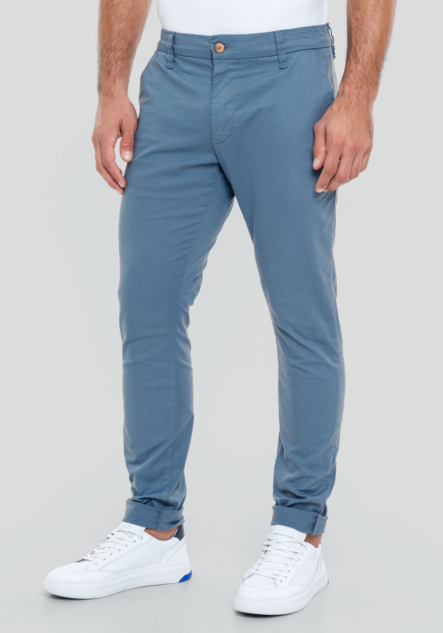 Calça Sarja Masculina Skinny Não Laceia, AZUL PARAISO, large.