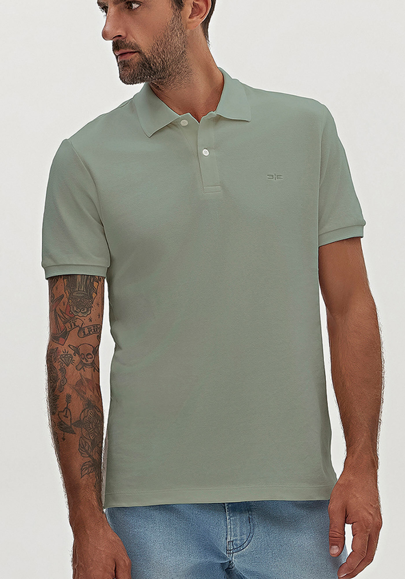 Camisa Polo De Mangas Curtas Colors Em Malha Mercerizada, VERDE CHIARO, large.