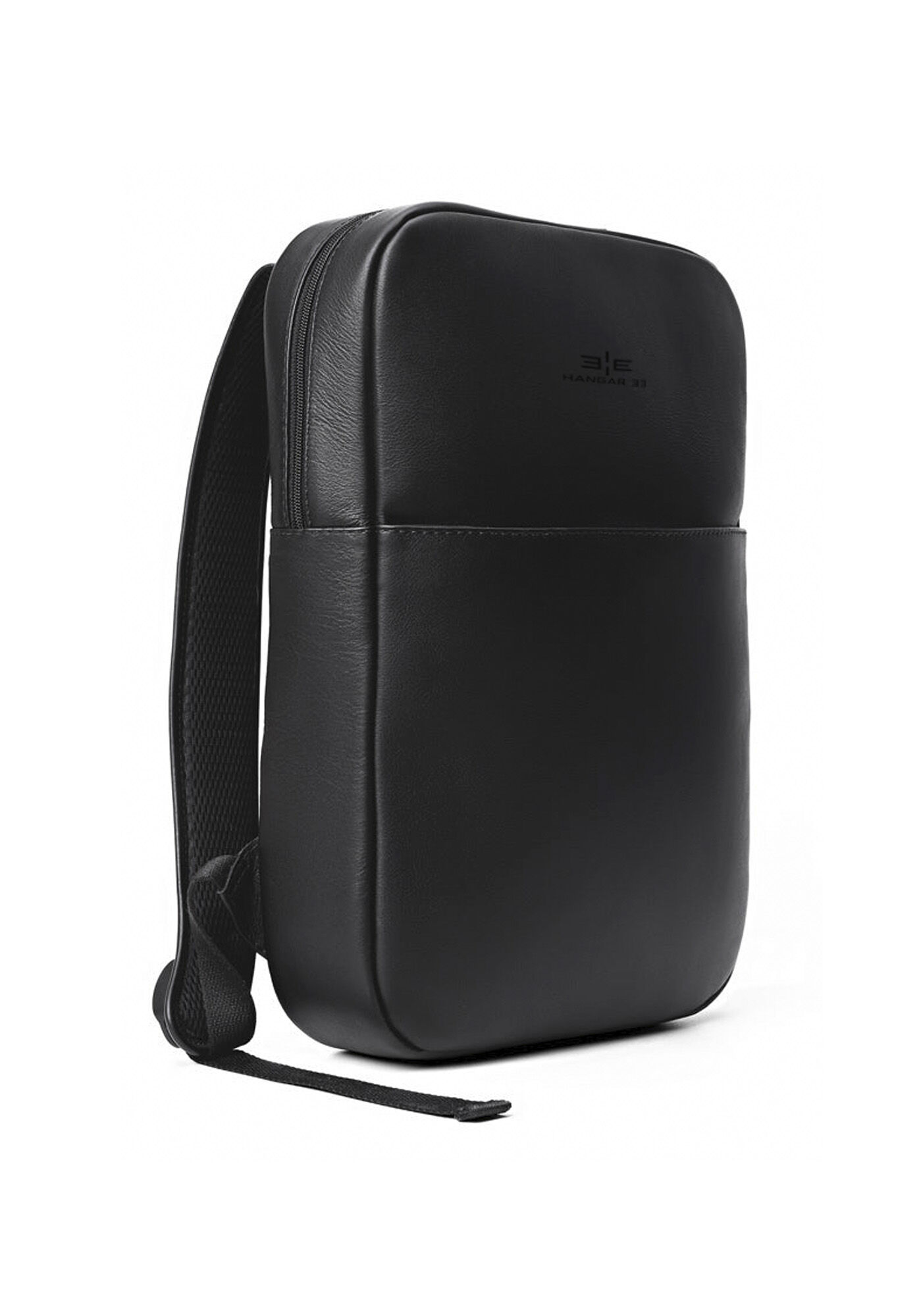 Mochila Estruturada Em Couro Com Z&iacute;per, PRETO REATIVO, large.