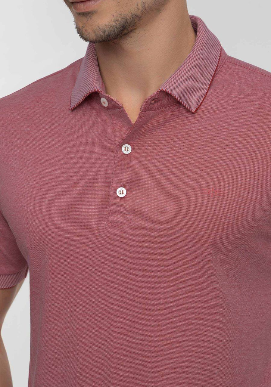Camisa Polo De Mangas Curtas Com Botões Em Malha Piquet, ROSA ASTRO. Camisa Polo De Mangas Curtas Com Botões Em Malha Piquet, ROSA ASTRO, large.