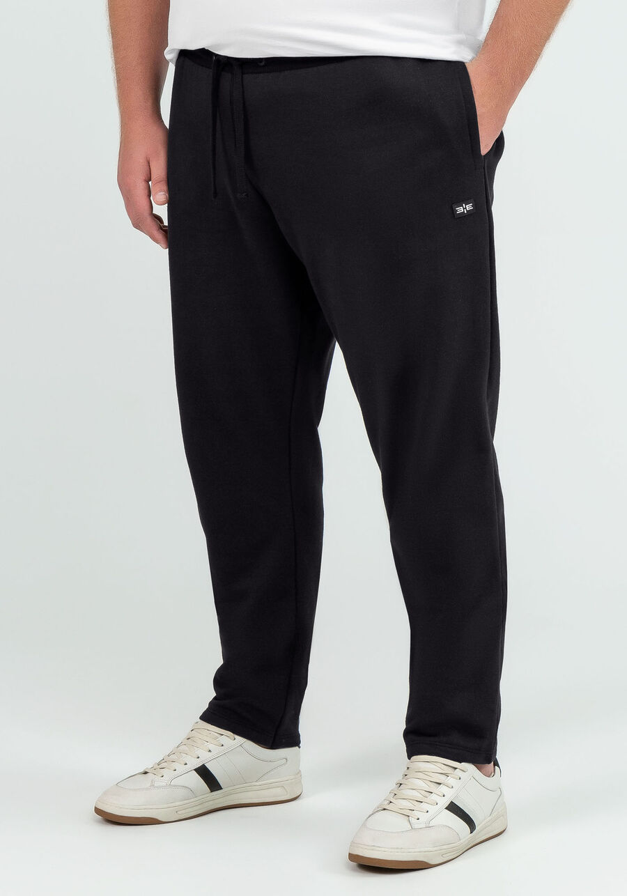 Calça em Moletom com Bolsos Big & Tall, PRETO REATIVO, large.