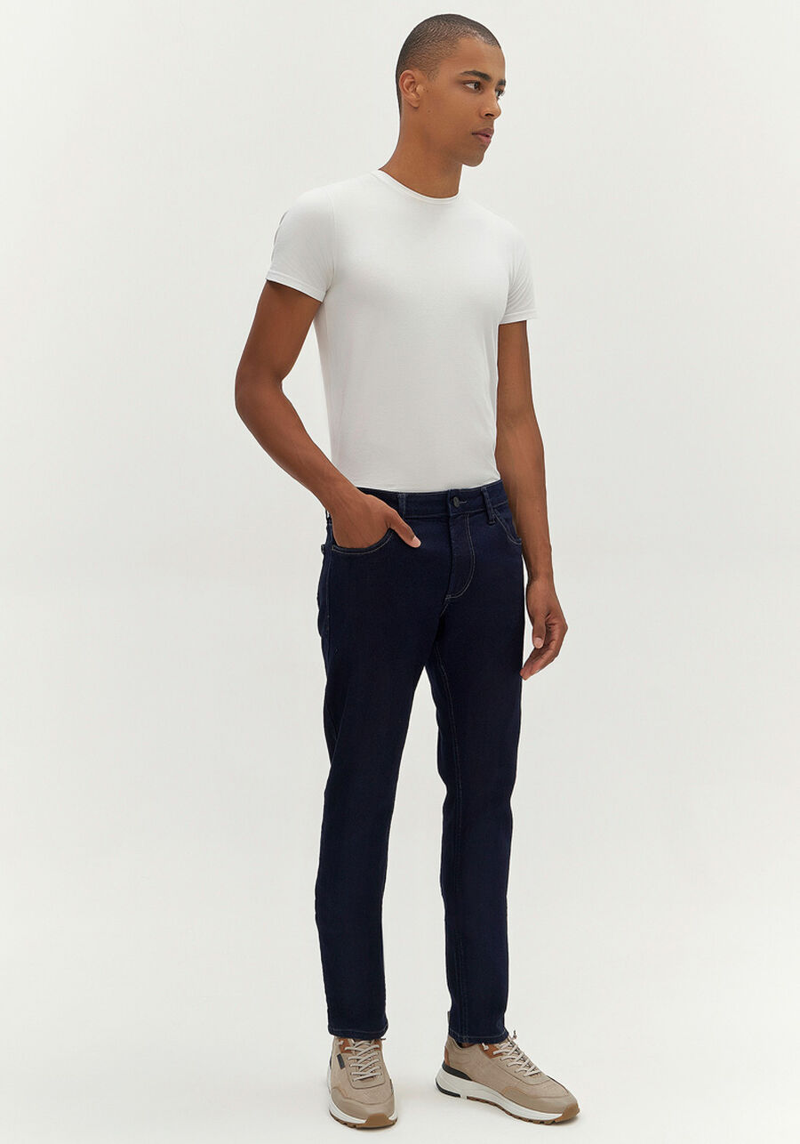 Calça Jeans Masculina Skinny Escura com Elastano, JEANS. Calça Jeans Masculina Skinny Escura com Elastano, JEANS, large.