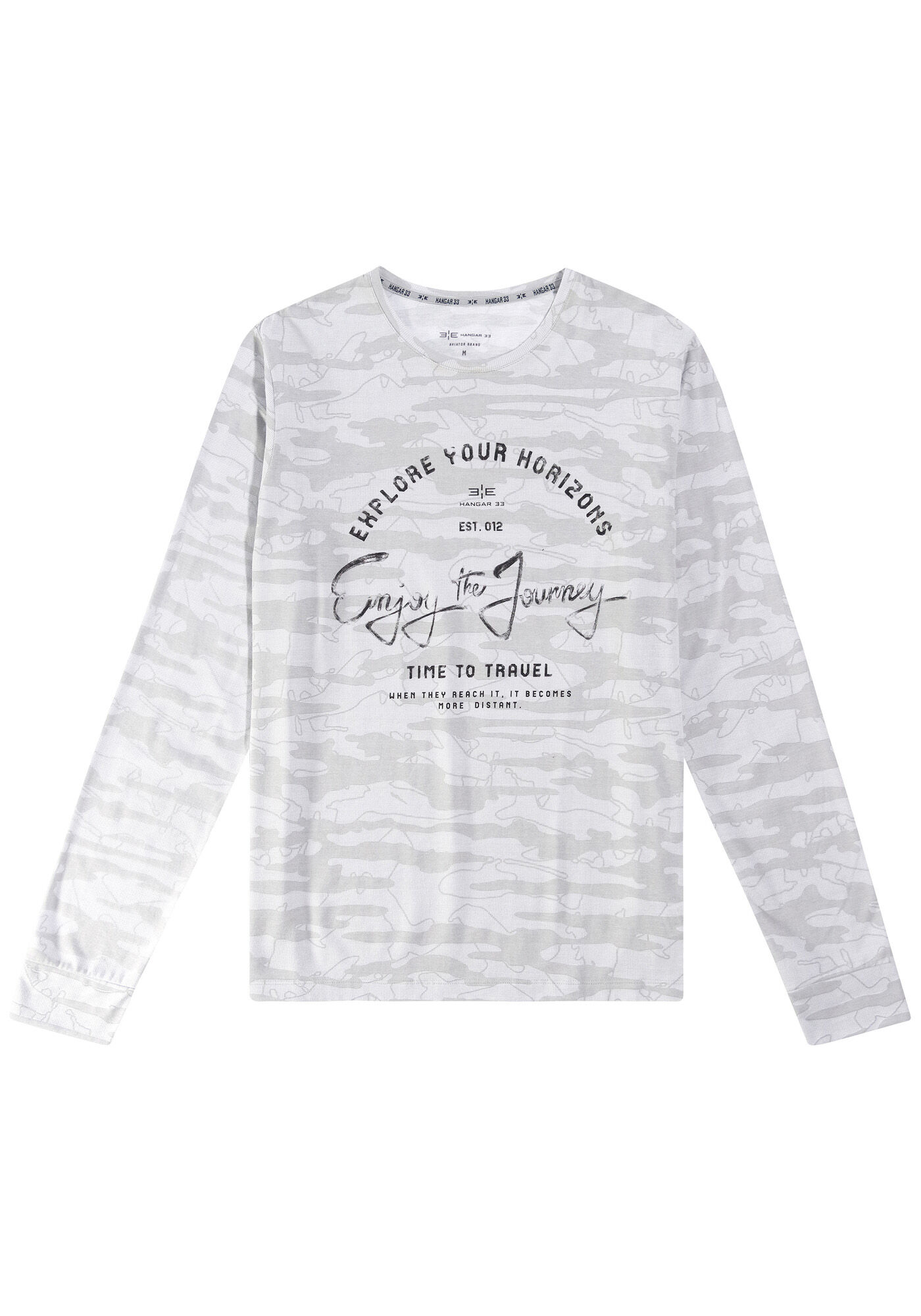 Camiseta Manga Longa Estampada Tal Pai Tal Filho, GRID CINZA, large.