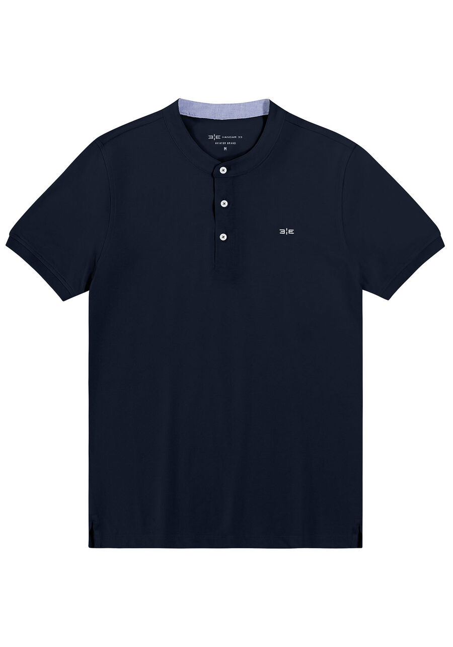 Camisa Gola Padre Masculina em Malha Piquet, MARINHO IMPERIO. Camisa Gola Padre Masculina em Malha Piquet, MARINHO IMPERIO, large.