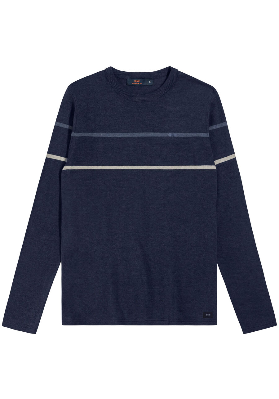 Blusão Masculino em Tricô com Listras, MARINHO ACTION. Blusão Masculino em Tricô com Listras, MARINHO ACTION, large.