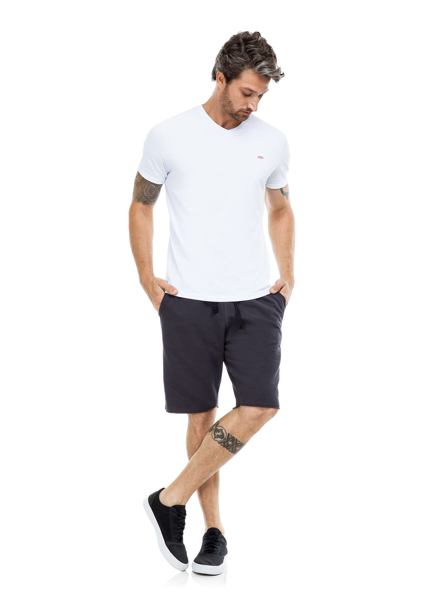 Bermuda Masculina em Moletom com Cadar&ccedil;o, CINZA NOTI, large.