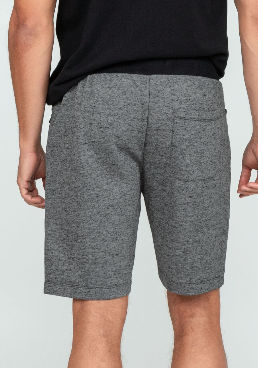 Bermuda em Moletom Linen com Bolso Zíper, PRETO REATIVO. Bermuda em Moletom Linen com Bolso Zíper, PRETO REATIVO, large.