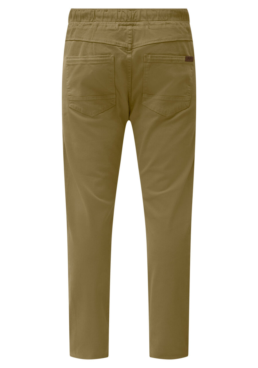 Calça Jogging Com Bolsos Em Sarja Denim Malha, CAQUI RAIZ. Calça Jogging Com Bolsos Em Sarja Denim Malha, CAQUI RAIZ, large.