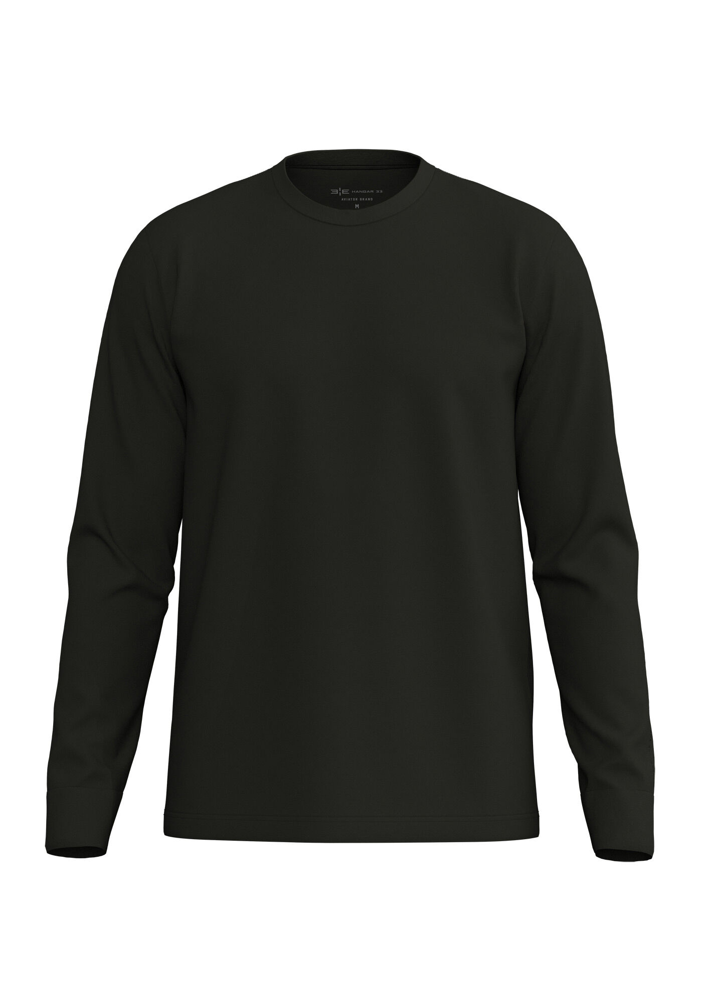 Camiseta De Mangas Longas Com Gola Redonda E Estampas, PRETO, large.