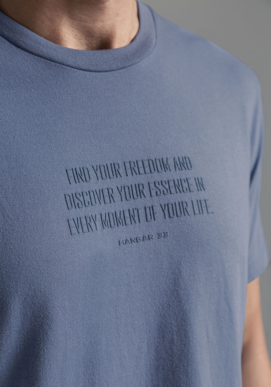 Camiseta Masculina em Malha Leve com Estampa, AZUL SEED. Camiseta Masculina em Malha Leve com Estampa, AZUL SEED, large.