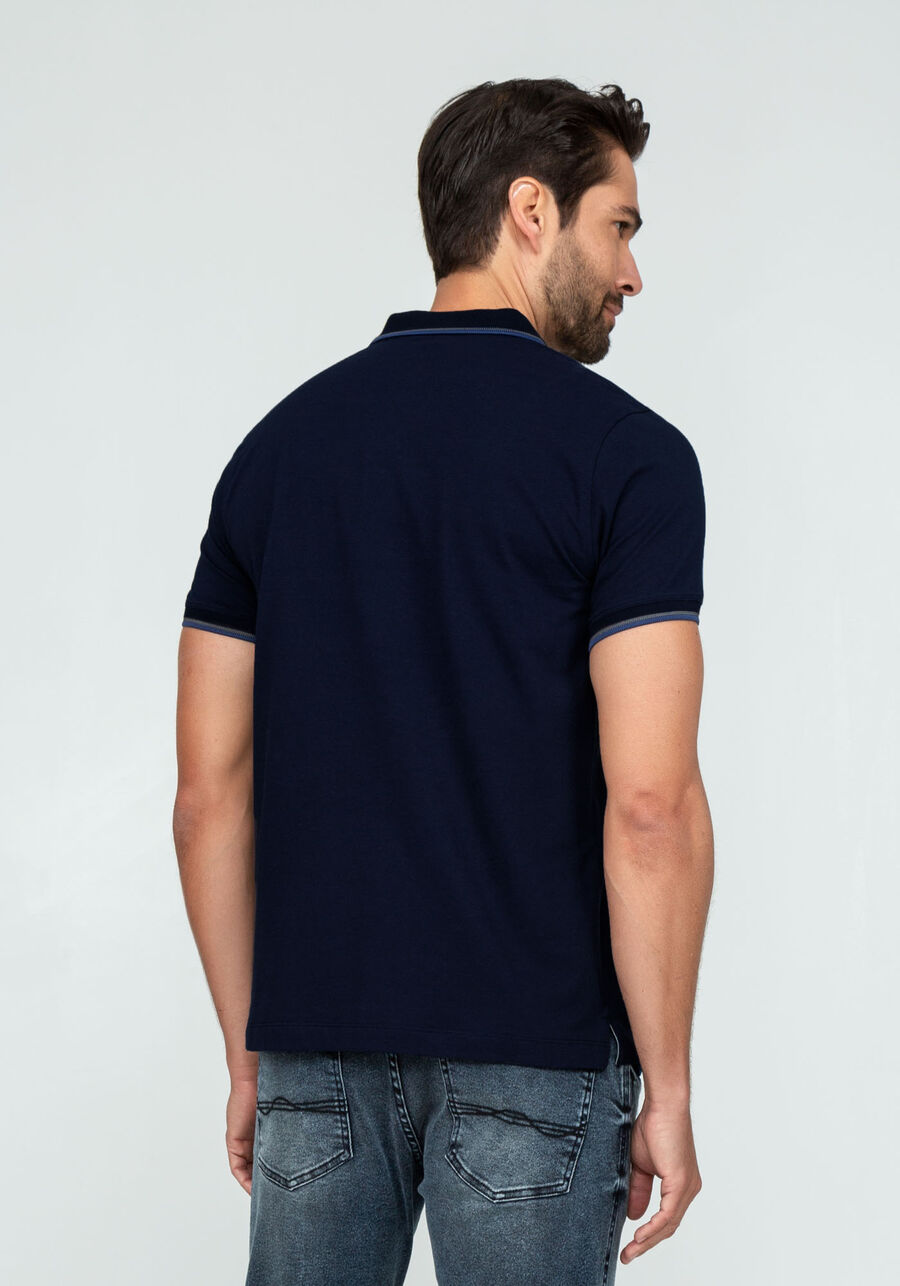 Camisa Polo Com Retilínea, MARINHO IMPERIO. Camisa Polo Com Retilínea, MARINHO IMPERIO, large.