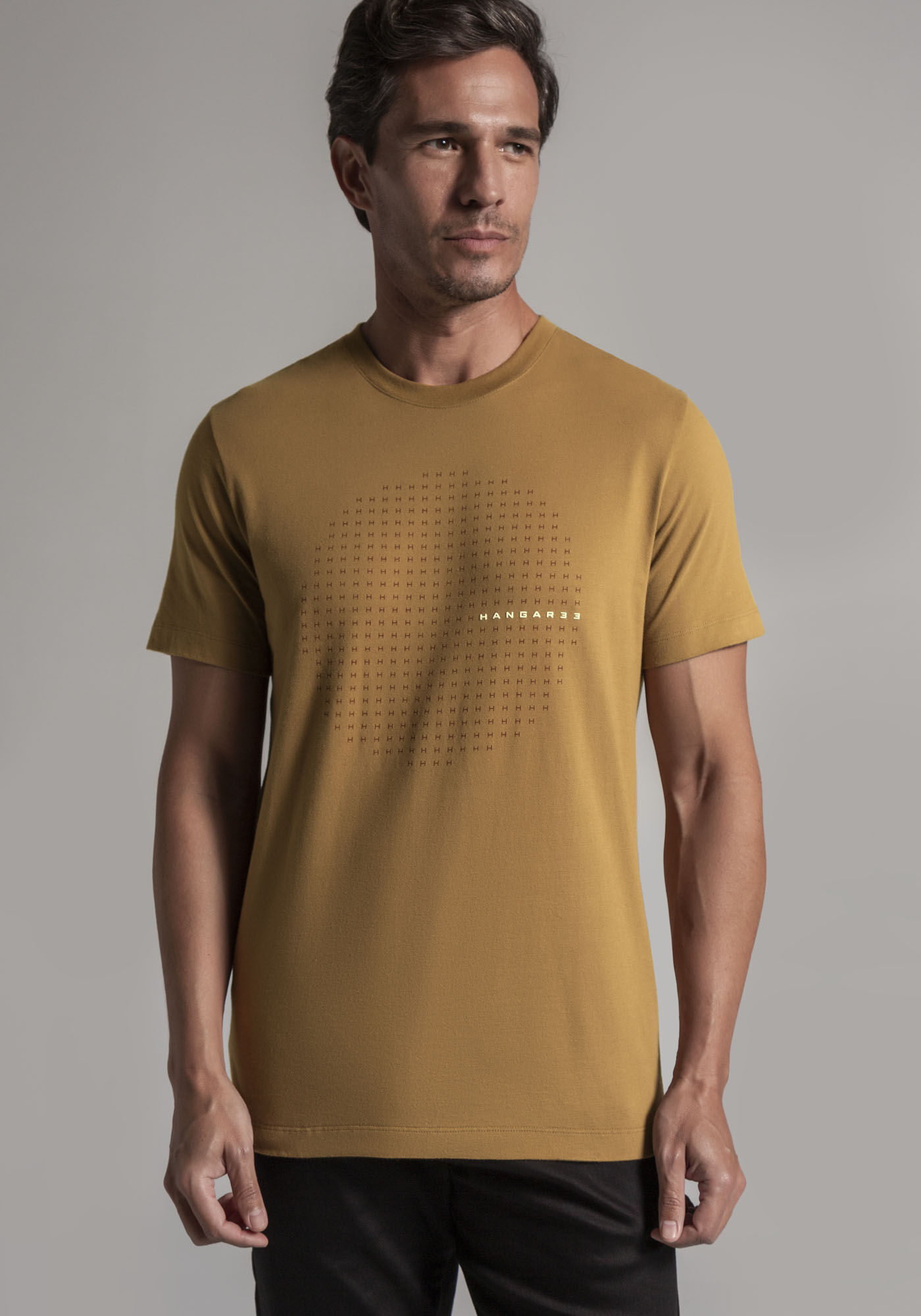 Camiseta Masculina em Malha Estampada, MARROM TILE, large.