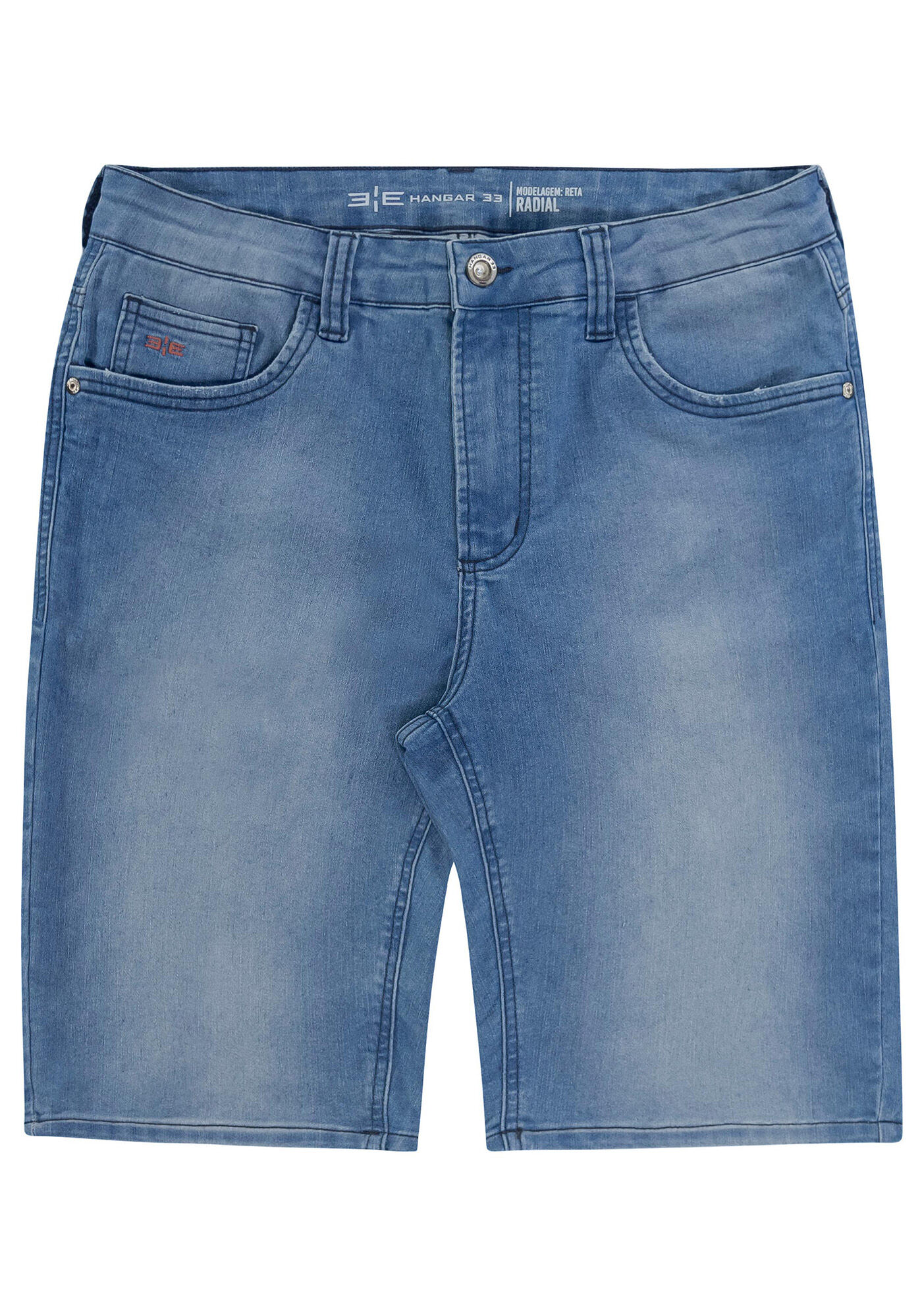 Bermuda Jeans Masculina Reta com Elastano, JEANS, large.