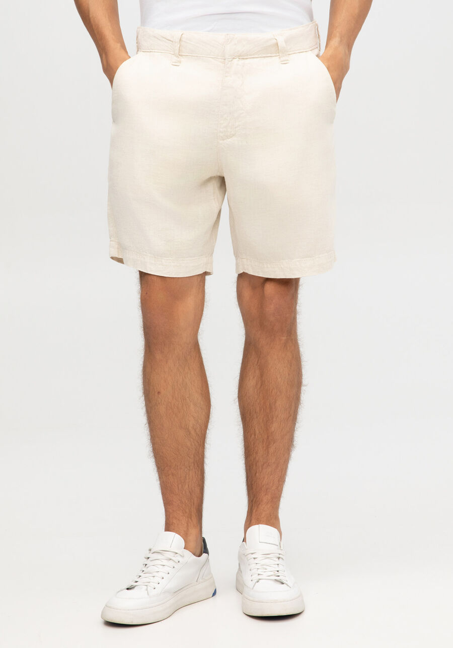 Bermuda Sarja Masculina Reta Alfaiataria, NATURAL. Bermuda Sarja Masculina Reta Alfaiataria, NATURAL, large.