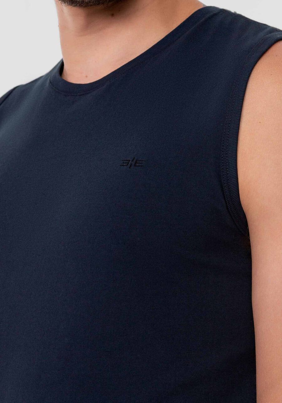 Regata Masculina em Malha Básica, MARINHO IMPERIO. Regata Masculina em Malha Básica, MARINHO IMPERIO, large.