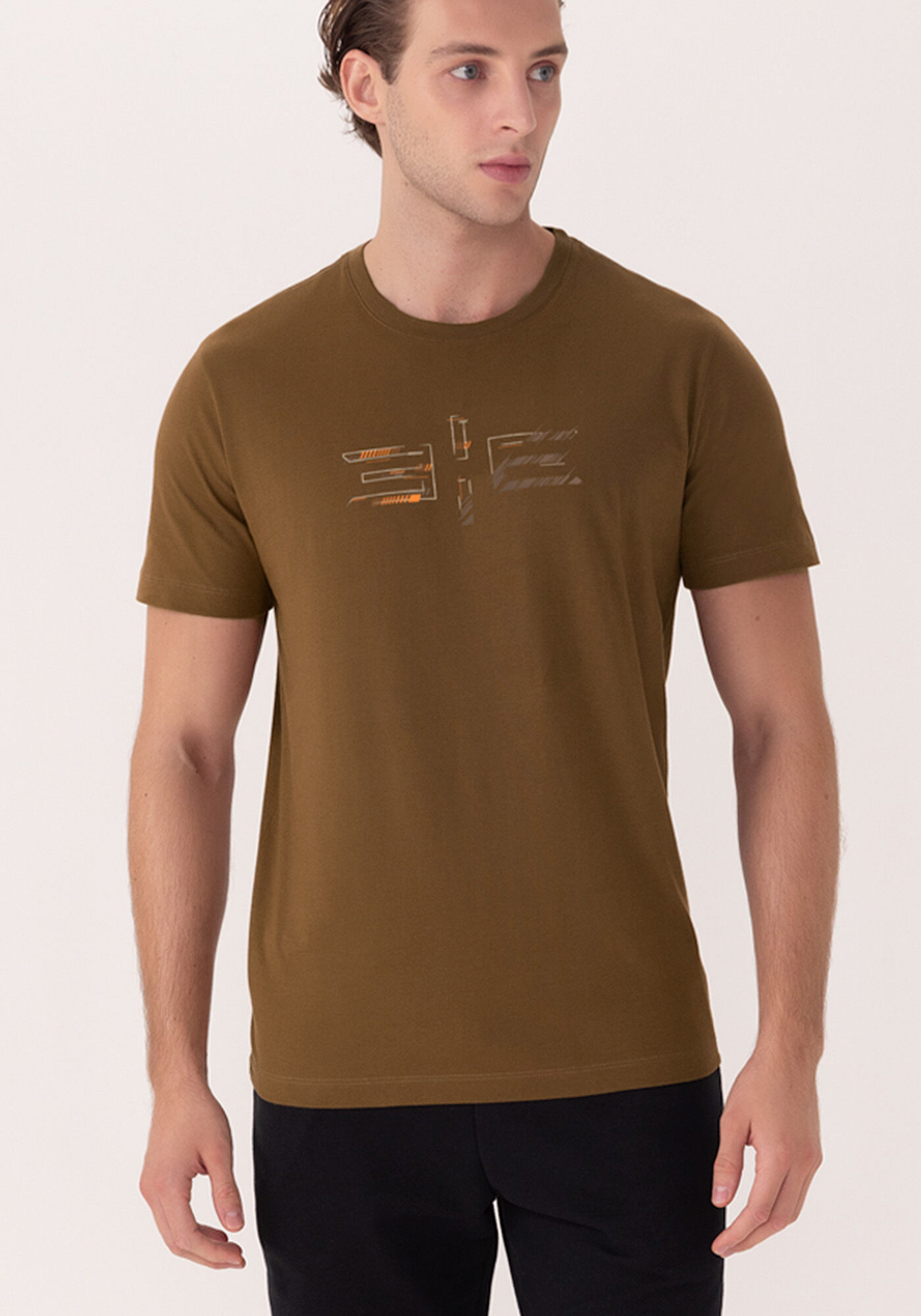 Camiseta Com Estampa Em Meia Malha Peletizada De Algod&atilde;o, MARROM COASTAL, large.