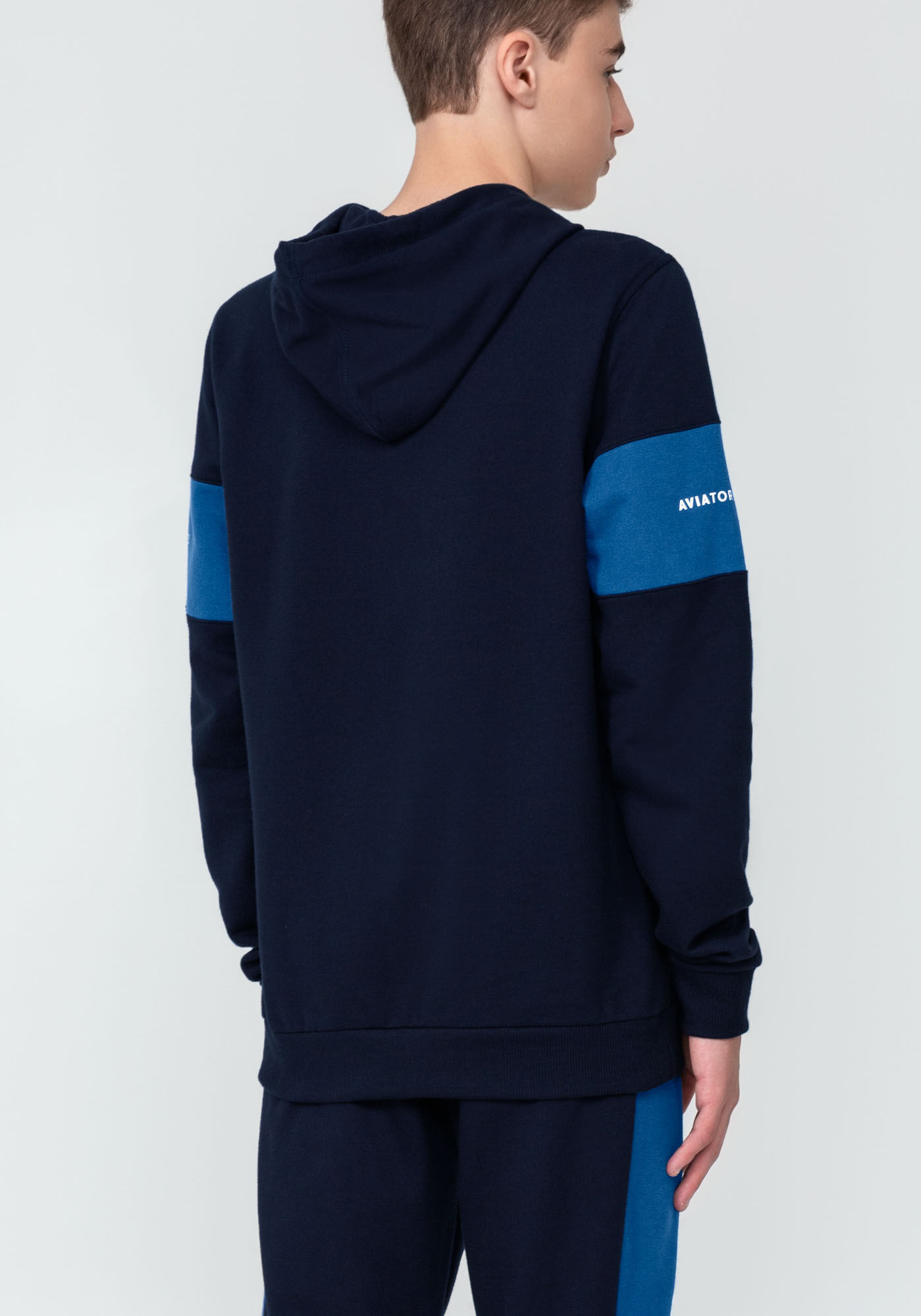 Blus&atilde;o em Moletom com Recorte Mangas Juvenil, MARINHO IMPERIO, large.