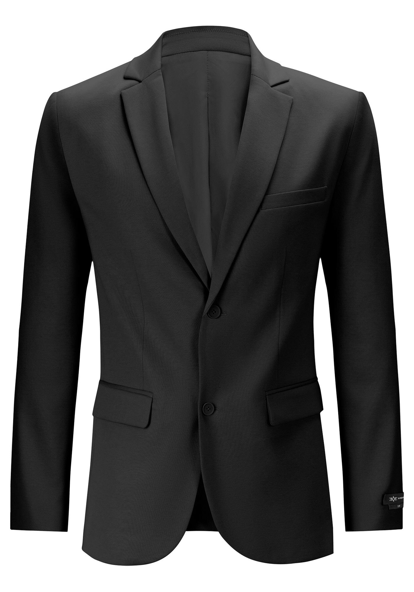 Blazer Slim Com Lapelas Em Malha, PRETO REATIVO, large.