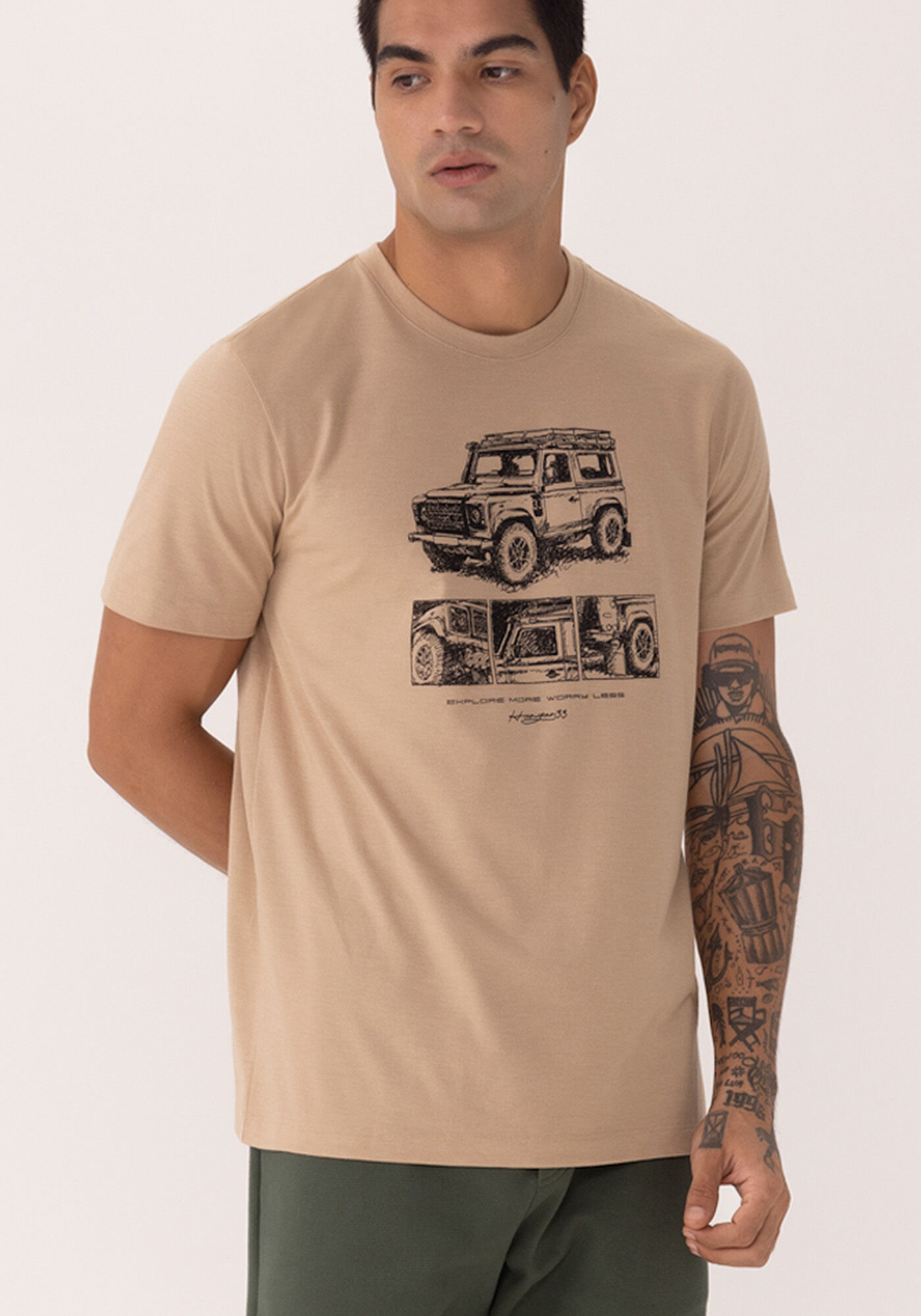 Camiseta Com Estampa Localizada Em Algod&atilde;o Respons&aacute;vel, BEGE MACCHIATO, large.