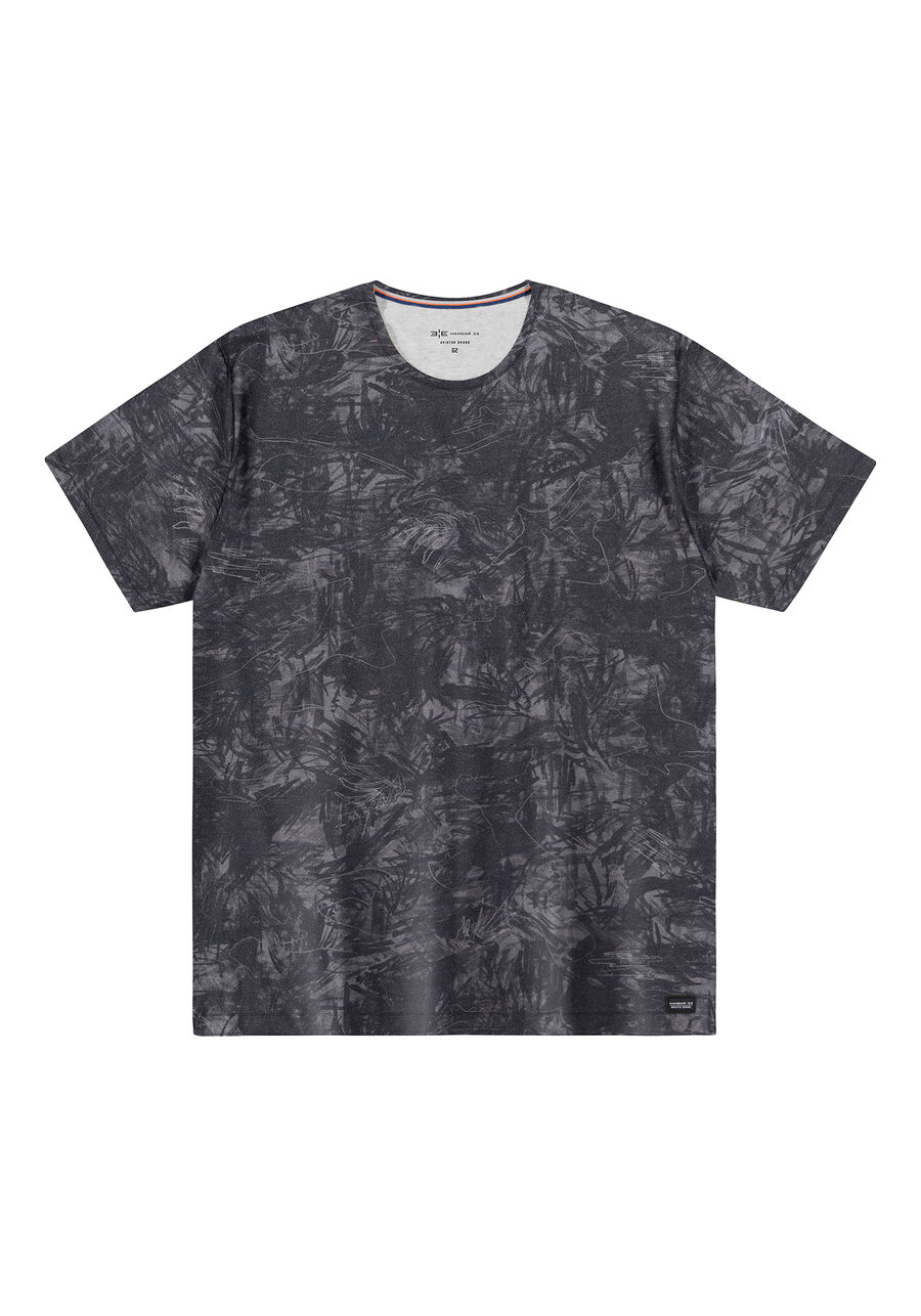 Camiseta Estampada em Malha Big e Tall, CINZA CYBER. Camiseta Estampada em Malha Big e Tall, CINZA CYBER, large.