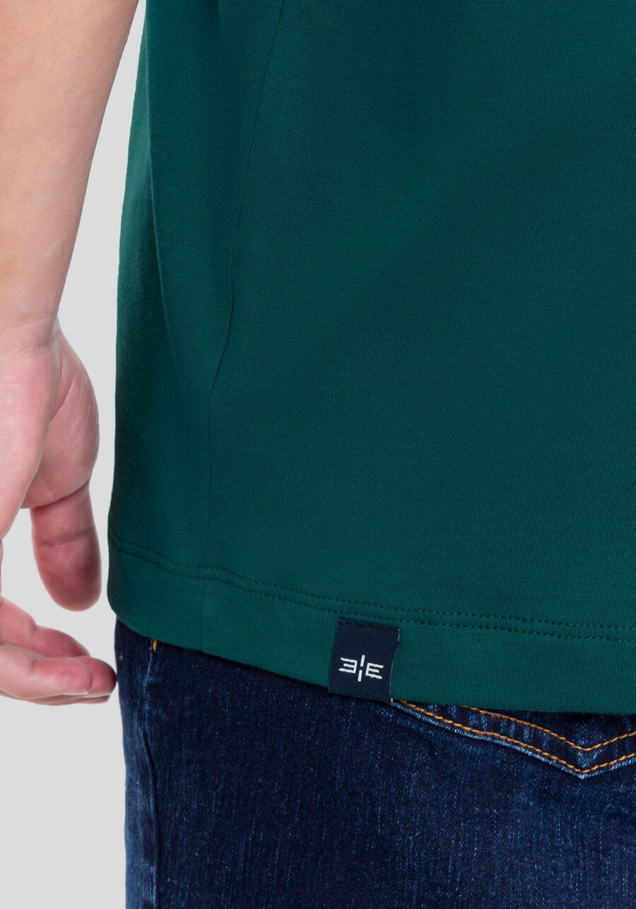 Camiseta Masculina em Algodão Pima Clássica, VERDE LUNDU. Camiseta Masculina em Algodão Pima Clássica, VERDE LUNDU, large.