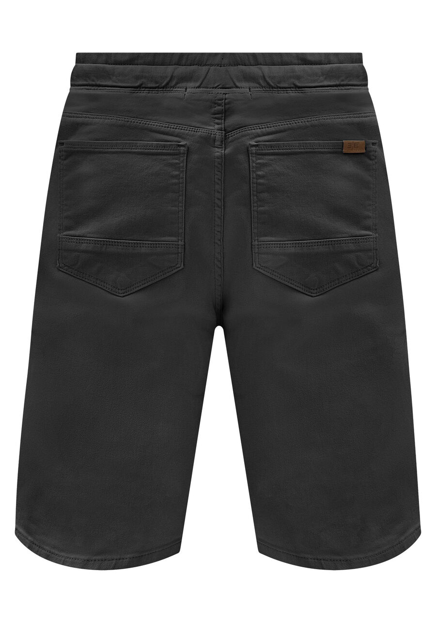 Bermuda Jogging Com Bolsos Em Sarja Denim Malha, CINZA NIGHTCALL. Bermuda Jogging Com Bolsos Em Sarja Denim Malha, CINZA NIGHTCALL, large.