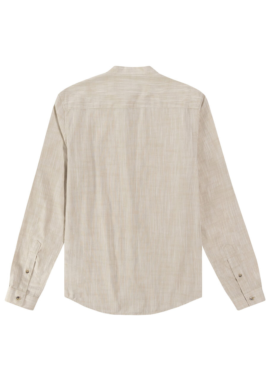 Camisa Masculina Slim Fit de Algodão Gola Padre, . Camisa Masculina Slim Fit de Algodão Gola Padre, , large.