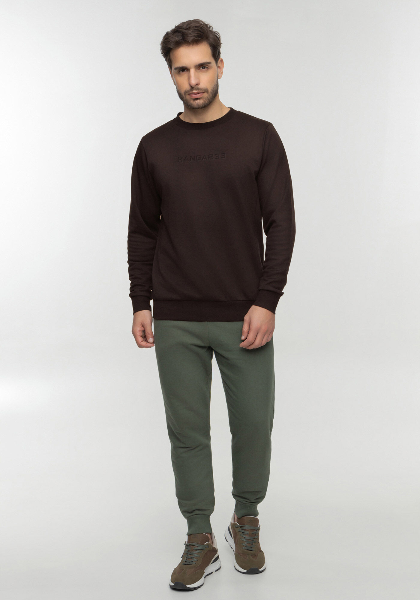 Blus&atilde;o De Mangas Longas Em Malha Premium, MARROM EGGPLANT, large.