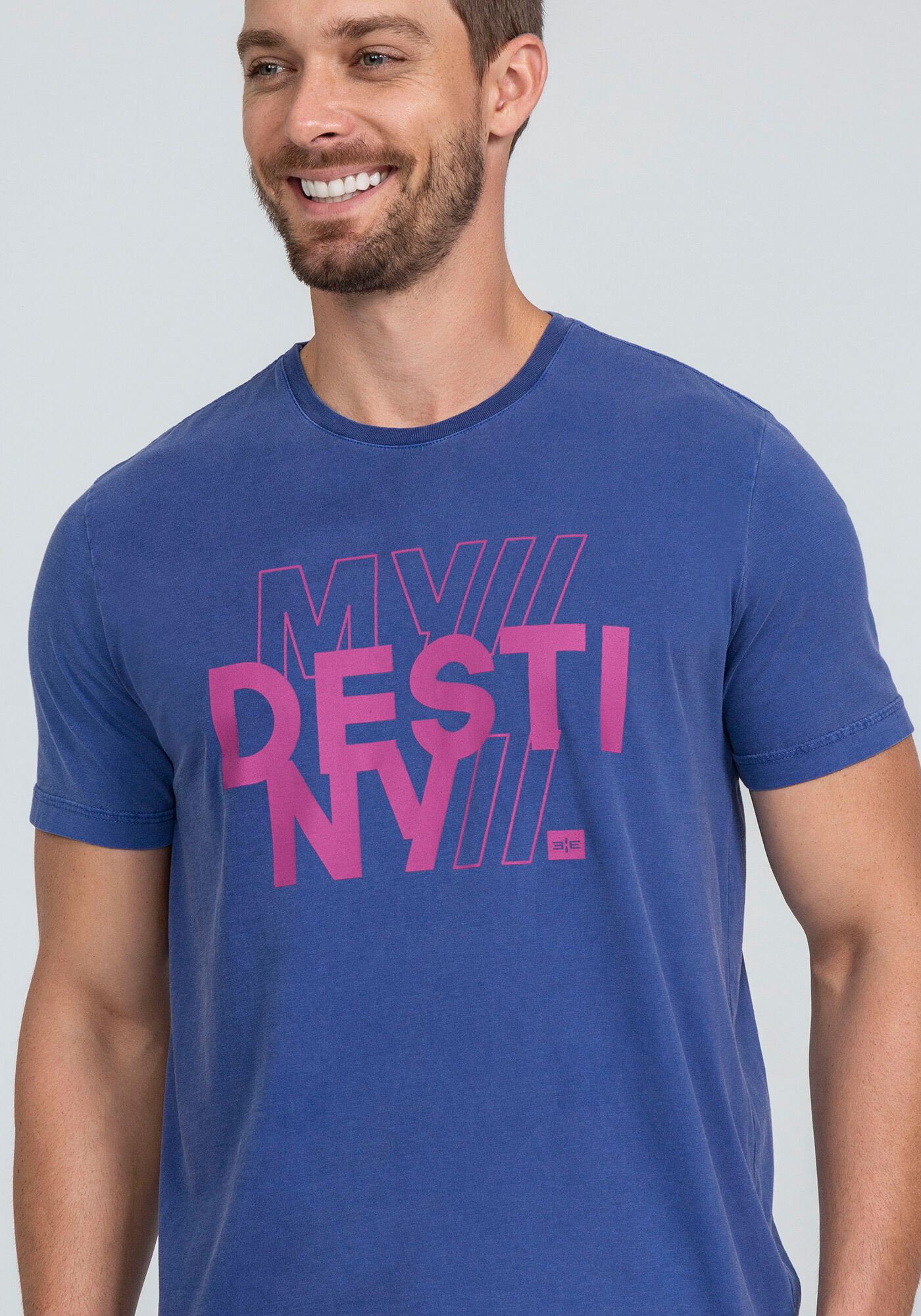 Camiseta em Malha Estampa My Destiny, AZUL BRIZOCA, large.