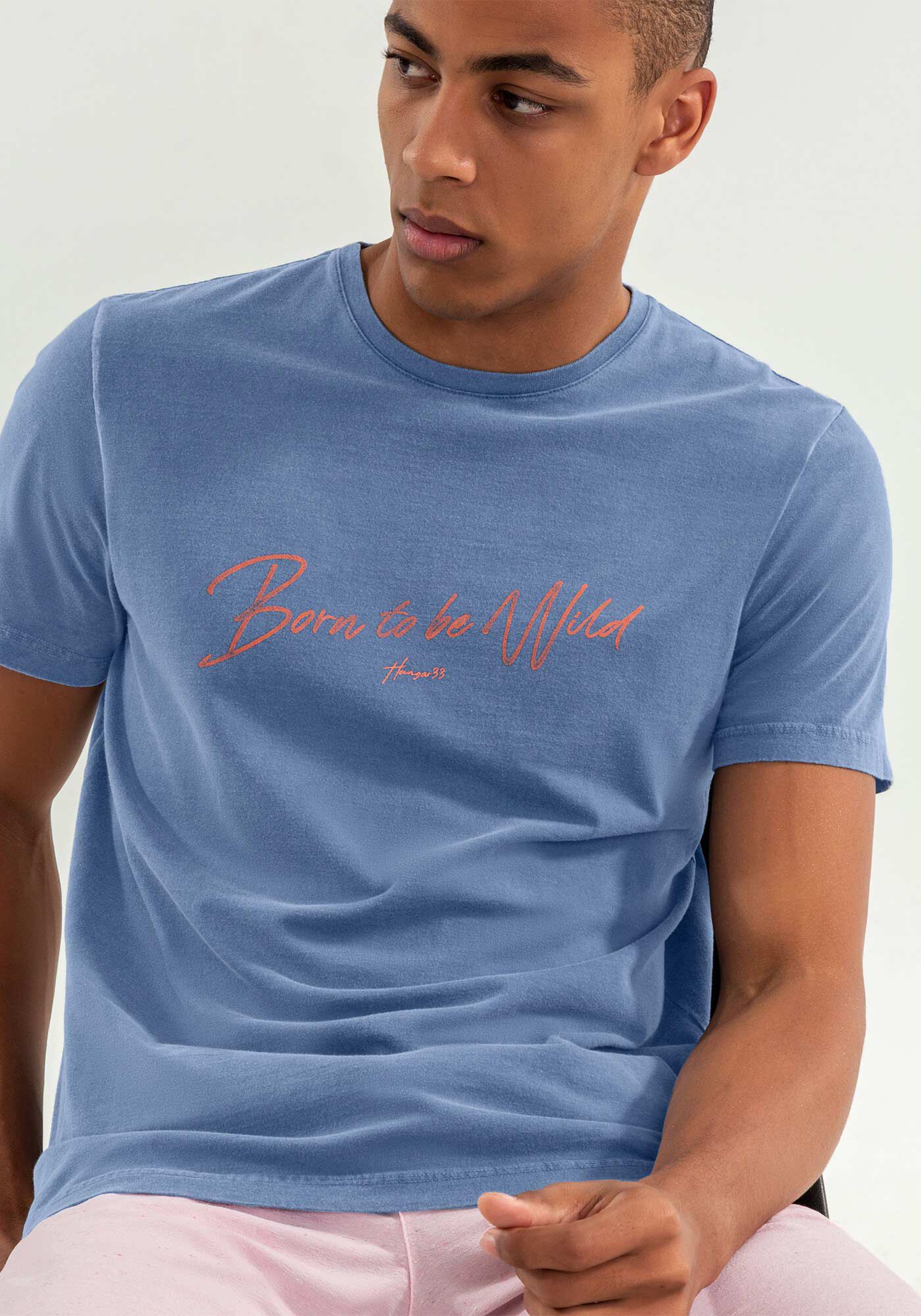 Camiseta Masculina  Marmorizada com Estampa, MARINHO ACTION, large.